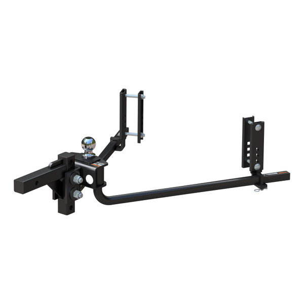 CURT 17599 TruTrack 2P Round Bar Weight Distribution Hitch with 2x Sway Control, Up to 8K, 2-In Shank, 2-5/16-Inch Ball - CURT