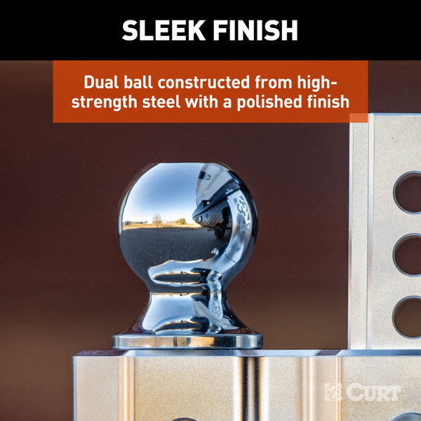 CURT AlumaLite Adjustable Aluminum Hitch with Dual Ball, 9-1/2" Drop