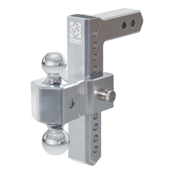 CURT AlumaLite Adjustable Aluminum Hitch with Dual Ball, 9-1/2" Drop - CURT