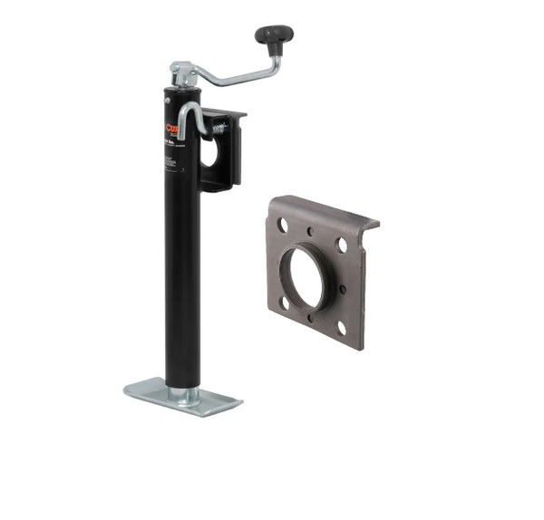 CURT Bracket-Mount Swivel Jack with Side Handle (2,000 lbs, 10" Travel) Trailer Jack - CURT