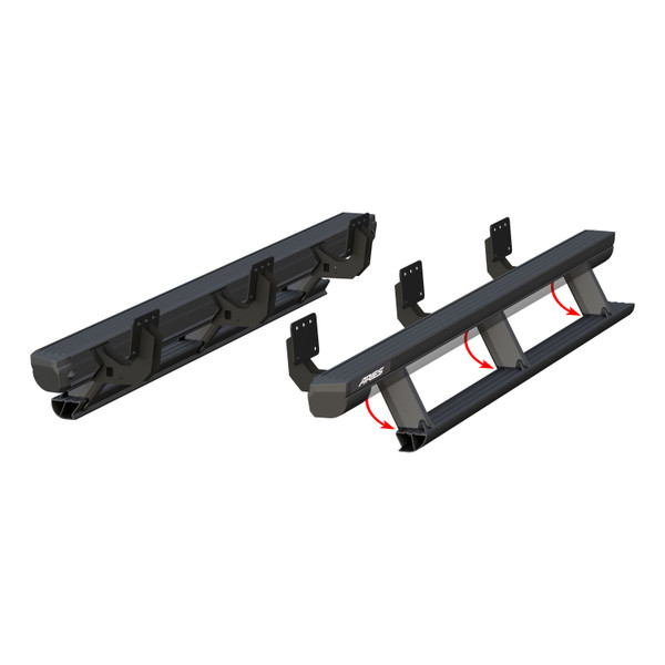 ARIES ActionTrac 87.6" Powered Running Boards, Select Ram 1500 Crew Cab Step Nerf Bar Kit
