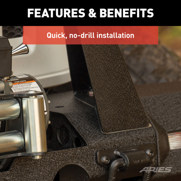 ARIES TrailChaser Jeep Wrangler Aluminum Front Bumper Angular Brush Guard Bumper