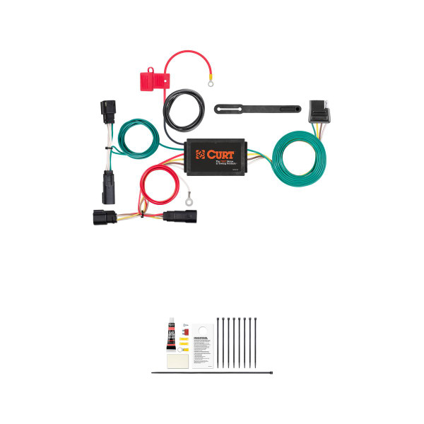 CURT Custom Wiring Harness, 4-Way Flat Output, Select Chevrolet Volt Trailer Connector Kit - CURT