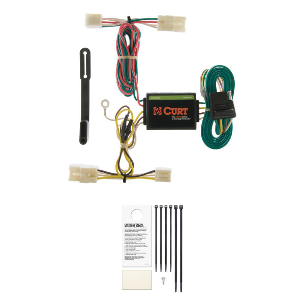 CURT Custom Wiring, 4-Flat, Select Hyundai Santa Fe SUV, Elantra Touring, Kia Rio5 Trailer Connector Kit - CURT