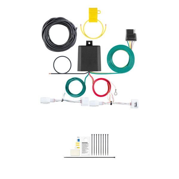 CURT Custom Wiring Harness, 4-Way Flat Output, Select Mazda 3 Trailer Connector Kit - CURT