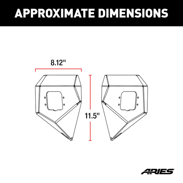 ARIES TrailChaser Jeep Wrangler, Gladiator Aluminum Front Bumper Corners with LEDs Bumper