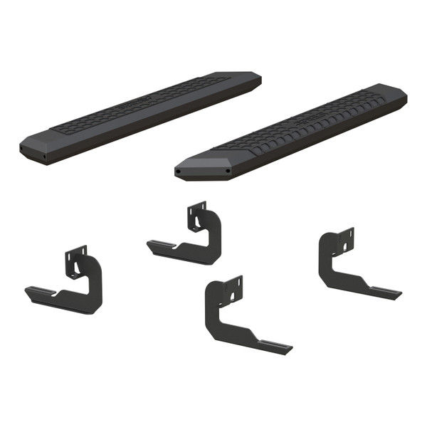 ARIES AdvantEDGE 5-1/2" x 53" Black Aluminum Side Bars, Select Ford F-150 Step Nerf Bar Kit - ARIES