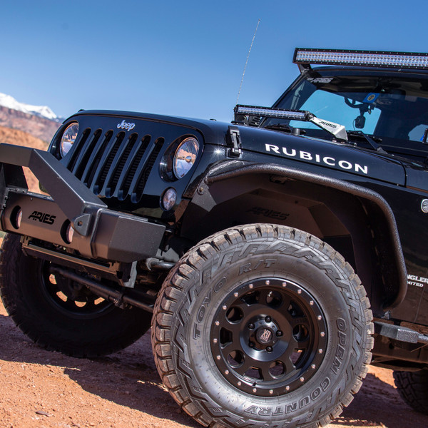 ARIES Jeep Wrangler JK Black Aluminum Front Fender Flares Fender Flare