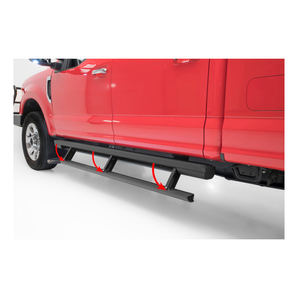 ARIES ActionTrac 87.6" Powered Running Boards, Select Ford F-Series Crew Cab Step Nerf Bar Kit - ARIES