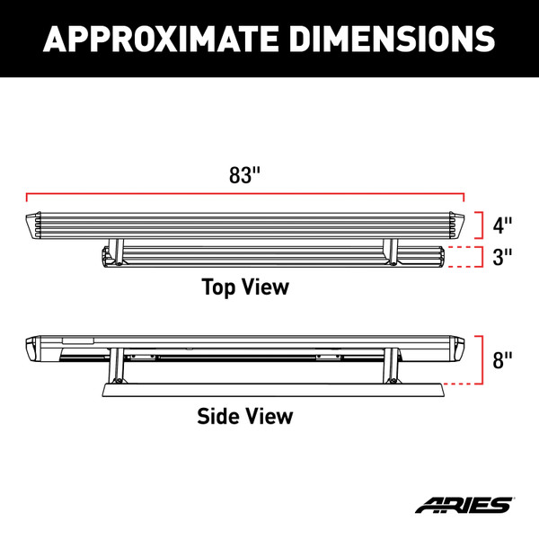 ARIES ActionTrac 87.6" Powered Running Boards, Select Ford F-Series Crew Cab Step Nerf Bar Kit