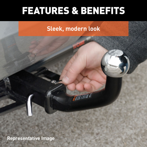 CURT Euro Mount (1-7/8" Ball, 1-1/4" Shank, 3,500 lbss., 5-1/8" High, 9-3/4" Long) Trailer Hitch Ball Mount