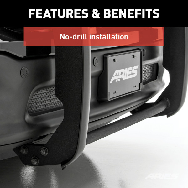 ARIES Black Steel Grille Guard, Select Ford F-250, F-350 Super Duty Grille Guard