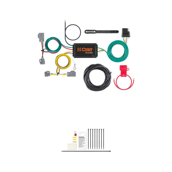 CURT Custom Wiring Harness, 4-Way Flat Output, Select Ford Focus Sedan Trailer Connector Kit - CURT