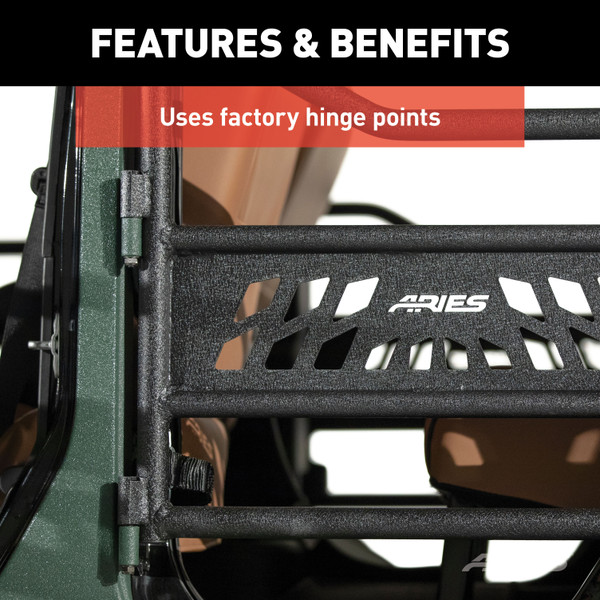 ARIES Jeep Wrangler JK Aluminum Rear Tube Doors Door