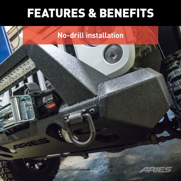 ARIES TrailChaser Jeep Wrangler, Gladiator Aluminum Front Bumper Corners Bumper