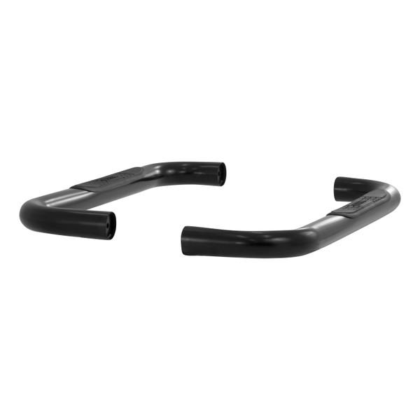 ARIES 3" Round Black Steel Side Bars, Select Jeep Wrangler TJ Step Nerf Bar Kit - ARIES
