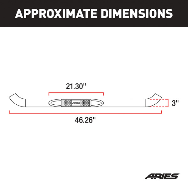 ARIES 3" Round Black Steel Side Bars, Select Jeep Wrangler TJ Step Nerf Bar Kit