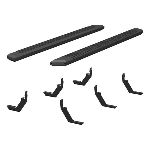 ARIES AdvantEDGE 5-1/2" x 85" Black Aluminum Side Bars, Select Colorado, Canyon Step Nerf Bar Kit - ARIES