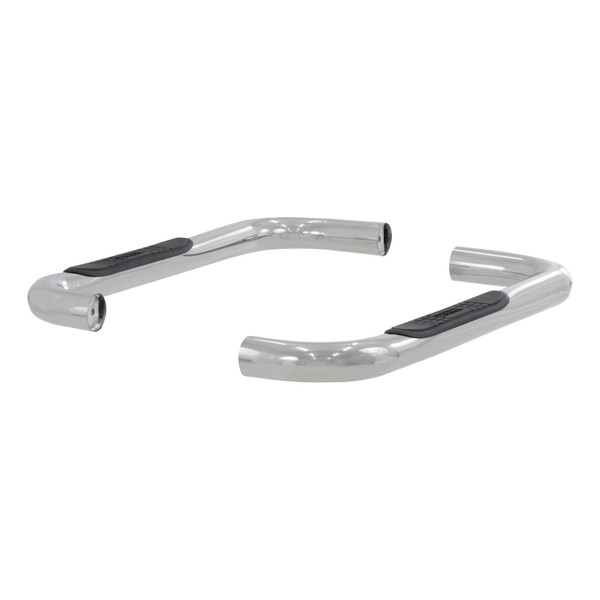 ARIES 3" Round Polished Stainless Side Bars, Select Jeep Wrangler YJ, TJ Step Nerf Bar Kit - ARIES