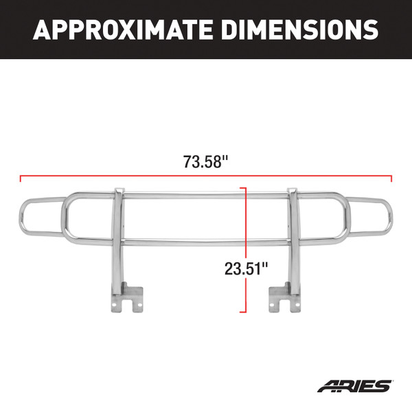 ARIES Polished Stainless Grille Guard, Select Hummer H3, H3T Grille Guard