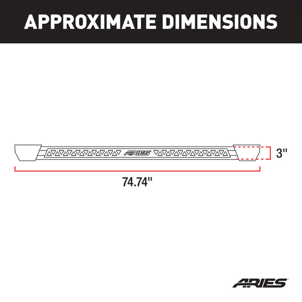 ARIES Rocker Step Running Boards, Select Jeep Wrangler JK Unlimited Step Nerf Bar Kit
