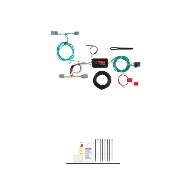 CURT Custom Wiring Harness, 4-Way Flat Output, Select Volvo V60 Trailer Connector Kit - CURT
