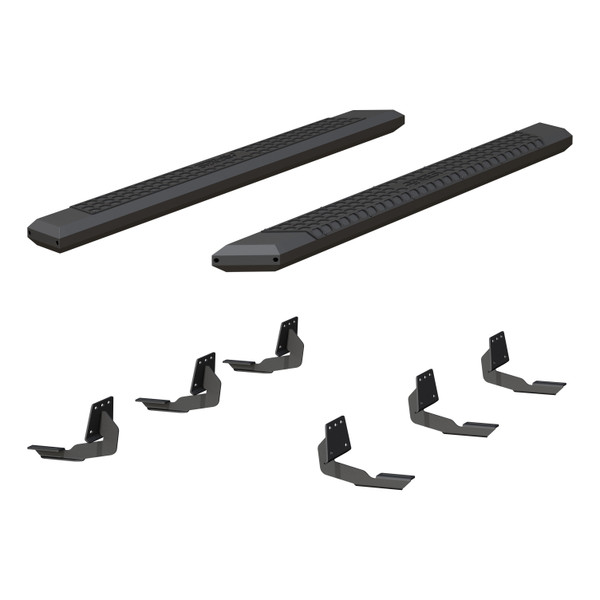 ARIES AdvantEDGE 5-1/2" x 75" Black Aluminum Side Bars, Select Ram 1500 Step Nerf Bar Kit