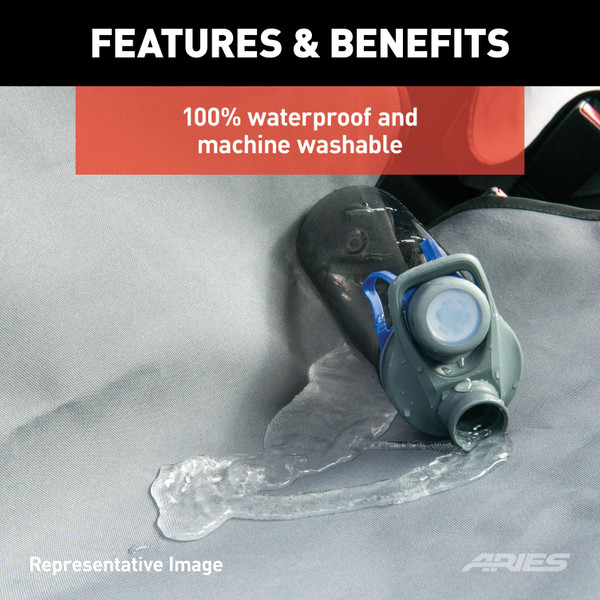 ARIES Seat Defender 58" x 23" Removable Waterproof Black Bucket Seat Cover Seat Cover