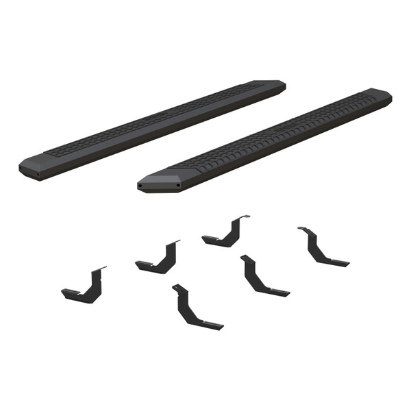 ARIES AdvantEDGE 5-1/2" x 85" Black Aluminum Side Bars, Select Toyota Tundra Step Nerf Bar Kit - ARIES