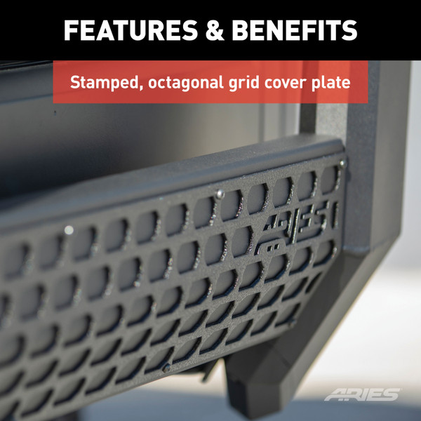 ARIES AdvantEDGE 5-1/2" Black Aluminum Bull Bar, Select Ram 1500 New Body Brush Guard