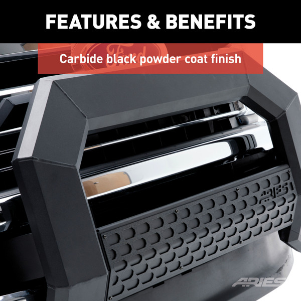 ARIES AdvantEDGE 5-1/2" Black Aluminum Bull Bar, Select Ram 1500 New Body Brush Guard