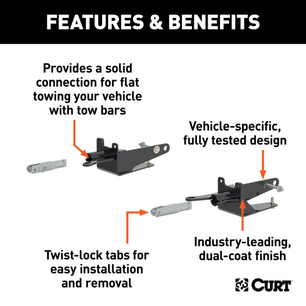 CURT Custom Tow Bar Base Plate, Select Ram 1500 Tow Bar