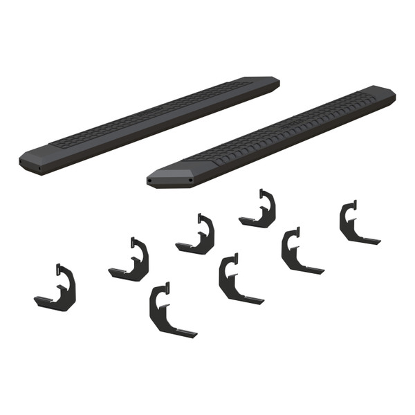 ARIES AdvantEDGE 5-1/2" x 75" Black Aluminum Side Bars, Select Chevrolet, GMC Step Nerf Bar Kit - ARIES