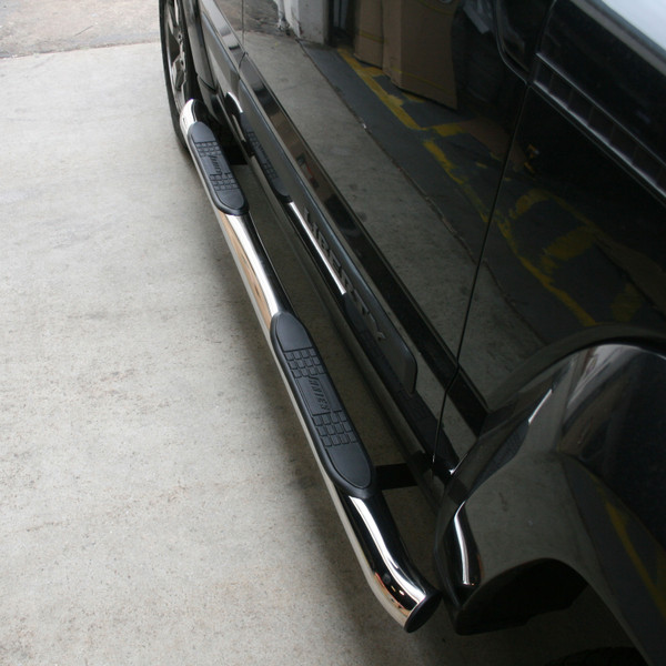 ARIES 3" Round Polished Stainless Side Bars, Select Jeep Liberty Step Nerf Bar Kit