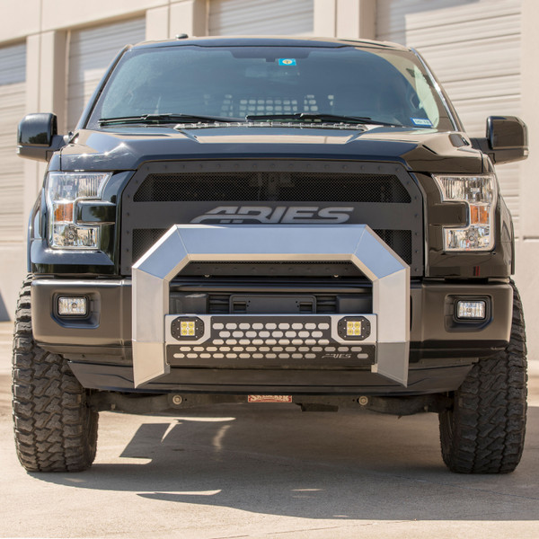 ARIES AdvantEDGE 5-1/2" Chrome Aluminum Bull Bar with Lights, Select Dodge, Ram 1500 Brush Guard