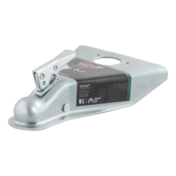 CURT 5,000 lbs 2" A-Frame Coupler with Posi-Lock Zinc Trailer Hitch Coupler - CURT