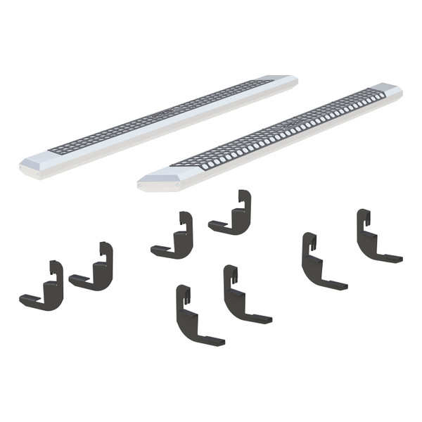 ARIES AdvantEDGE 5-1/2" x 91" Chrome Aluminum Side Bars, Select Silverado, Sierra Crew Step Nerf Bar Kit - ARIES