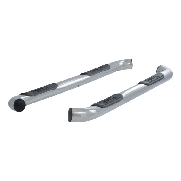 ARIES 3" Round Polished Stainless Side Bars, Select Toyota Tacoma Step Nerf Bar Kit