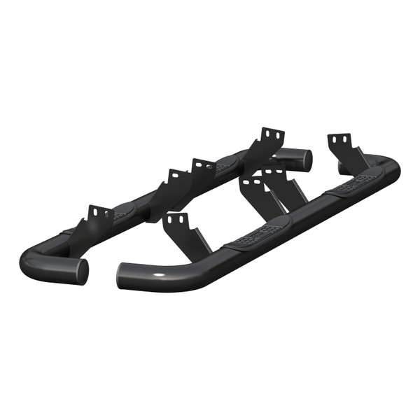 ARIES 3" Round Black Steel Side Bars, Select Hummer H2 Step Nerf Bar Kit - ARIES
