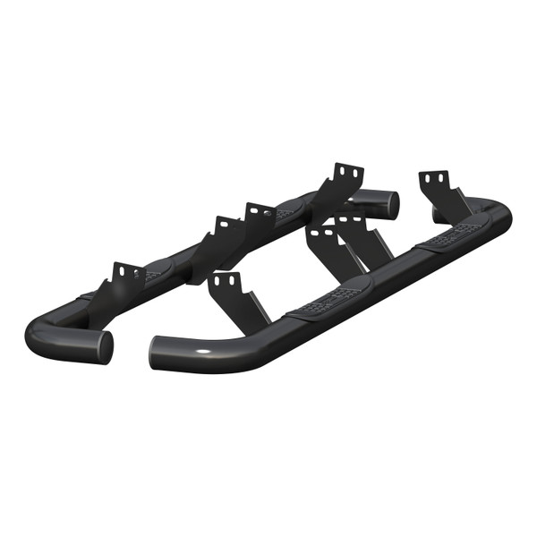 ARIES 3" Round Black Steel Side Bars, Select Hummer H2 Step Nerf Bar Kit