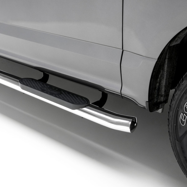 ARIES 4" Polished Stainless Oval Side Bars, Select Silverado, Sierra 1500, 2500, 3500 Step Nerf Bar Kit - ARIES