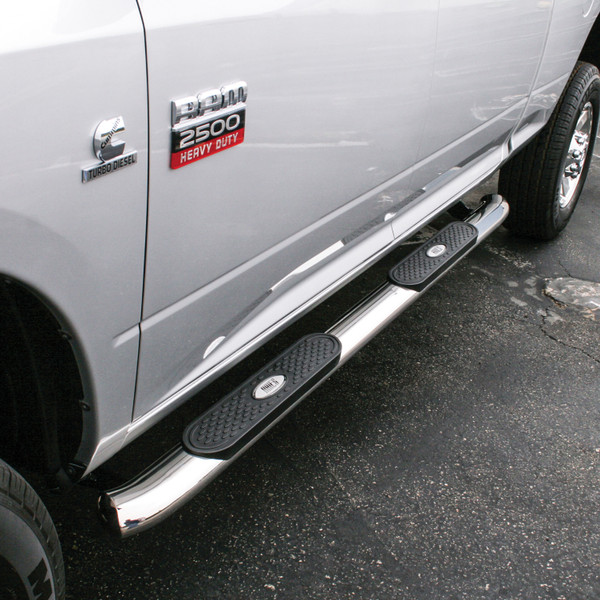 ARIES 4" Polished Stainless Oval Side Bars, Select Dodge, Ram 1500, 2500, 3500 Step Nerf Bar Kit