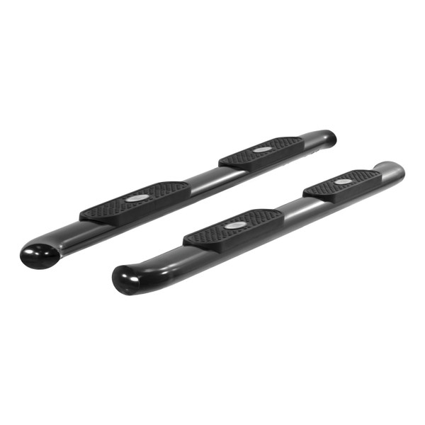 ARIES 4" Black Steel Oval Side Bars, Select Ford F-150, F-250, F-350, F-450, F-550 Step Nerf Bar Kit