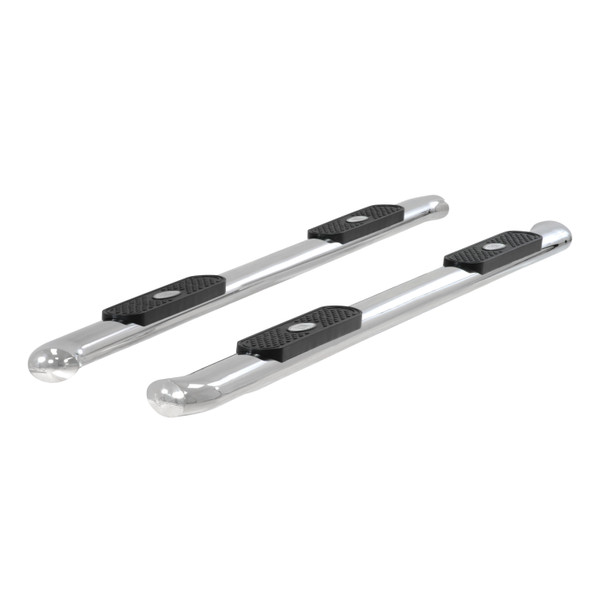 ARIES 4" Polished Stainless Oval Side Bars, Select Ford F150, F250, F350, F450, F550 Step Nerf Bar Kit