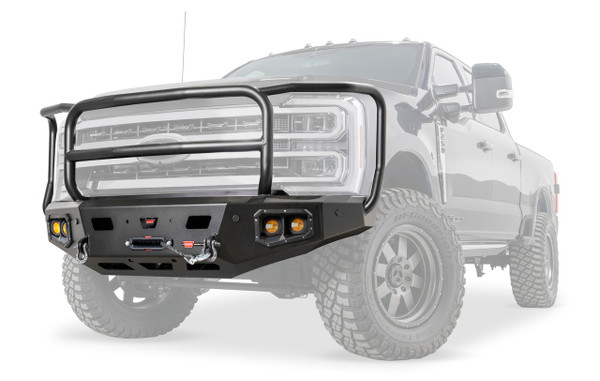 Warn 110630 Ascent HD Winch Bumper Ford Superduty Black Steel