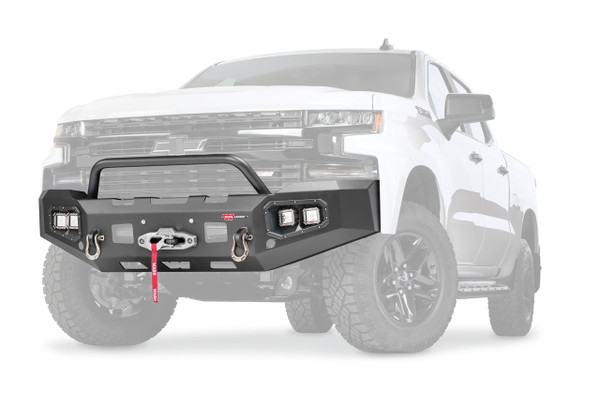 Warn 105785 Ascent Winch Bumper Silverado 1500 Black Steel