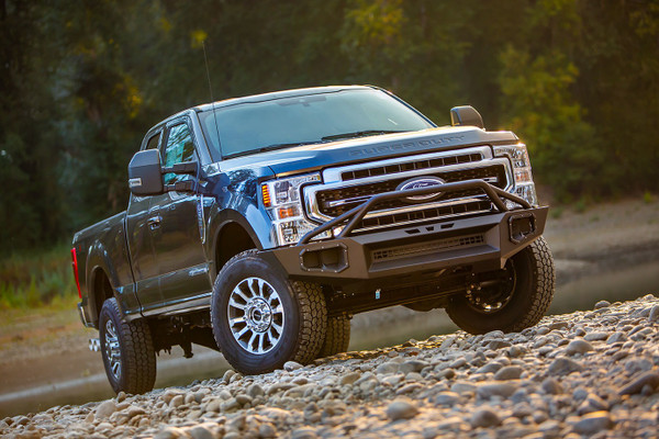 Warn 107290 Ascent XP Front Bumper Ford Super Duty Black Powder Coated Steel