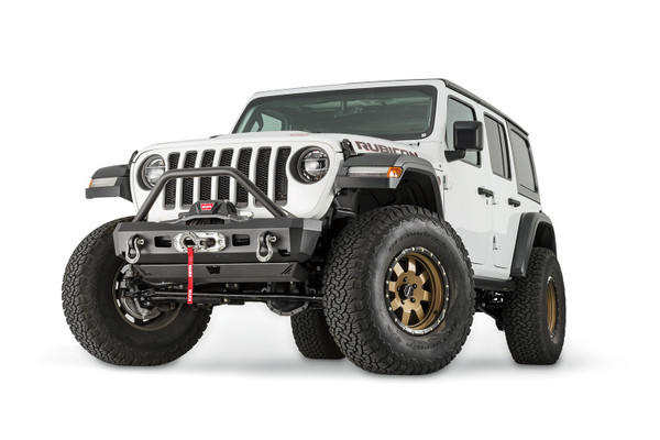 Warn 101330 Elite Series Winch Bumper Jeep JL/JT Black Steel - WARN