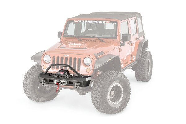Warn 101450 Elite Series Stubby Front Winch Bumper Jeep JK - Steel Construction - WARN