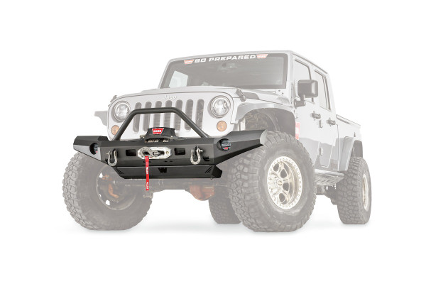 Warn 101465 Elite Series Winch Bumper Jeep JK Black Steel - WARN